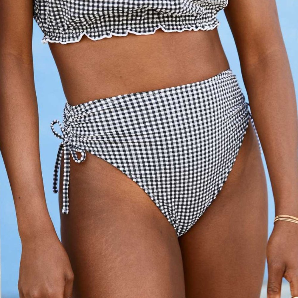 NWOT Aerie Gingham High Waist Bikini Bottoms